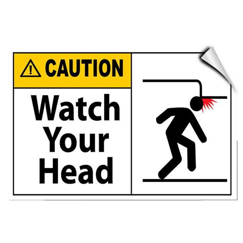 Caution Watch Your Head Style 3 Hazard Caution Safety Notice Signs