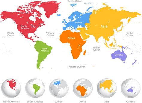 Mapas De Todos Los Continentes Países Con Nombres Extensión Y