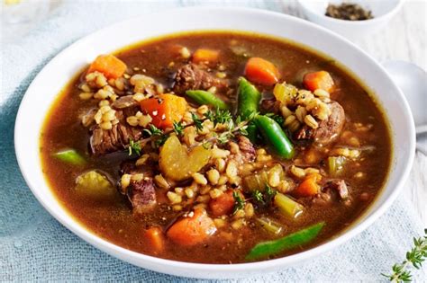 Serve as an inspired appetizer, or prepare. Beef And Barley Soup Recipe - Taste.com.au