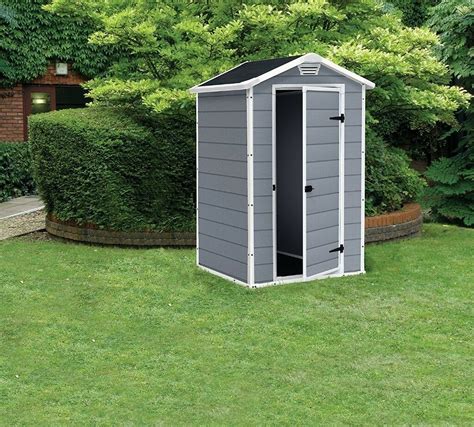 Simple hand tools are all that is required. Keter Manor Outdoor Plastic Garden Storage Shed 4 x 3 ft ...
