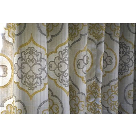 Geometric Light Gold Damask Curtain Panels 52x84 Etsy