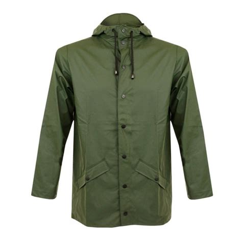Rains Mens Jacket Green Waterproof Jacket