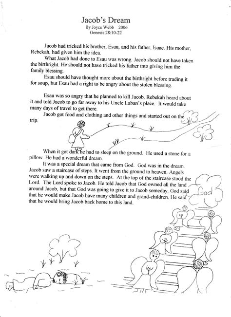 Coloring pages for kids jacob and esau bible coloring pages. bible worksheets | Jacob's Dream | Bible lessons, Bible ...