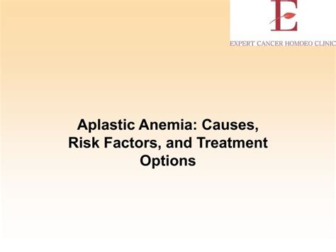 Ppt Aplastic Anemia Causes Risk Factors And Treatment Options Powerpoint Presentation Id