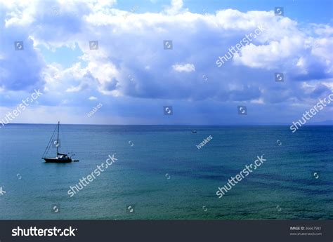 Sailing Boat Floating On Black Sea Stock Photo 36667981 Shutterstock