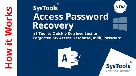 Recover And Reset Microsoft Access Mdb File Password Systools Youtube