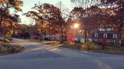 Monring Fall Neighborhood Stock Image Image Of Morning 80174135