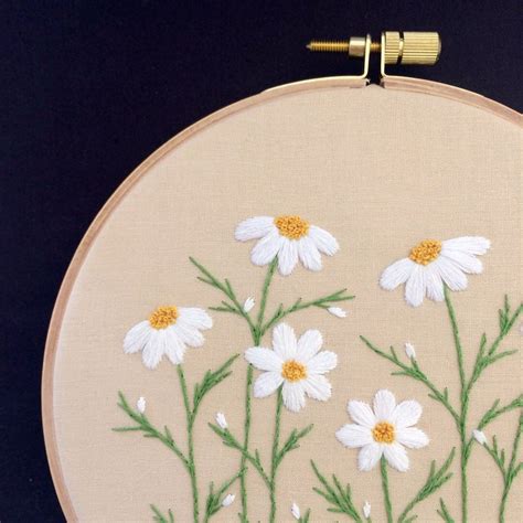 Hand Embroidery Pdf Pattern Daisy Hand Embroidery Pattern Digital