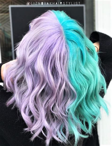 Unicorn Hair Symmetry Styled With Very Diluted Purple Rain Hair Dye