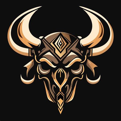 Premium Vector Bull Skull Retro Badge
