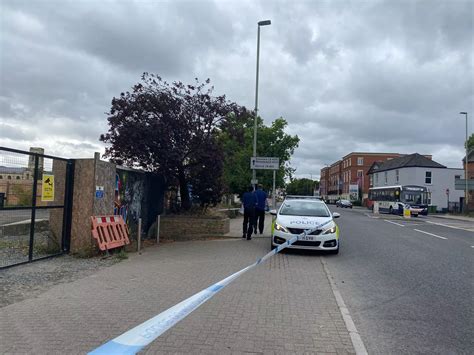 in pictures large police presence sees alleyway cordoned off and road closed in cheltenham town