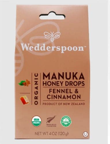 Wedderspoon Organic Manuka Fennel Cinnamon Honey Drops 4 Oz Smith
