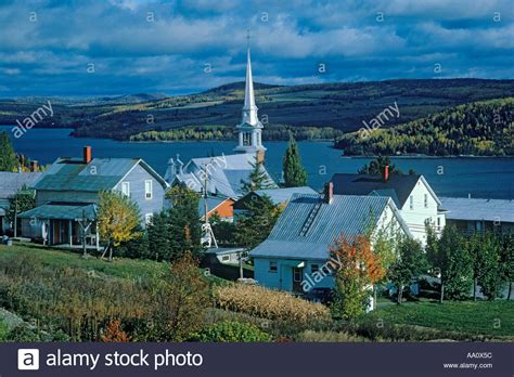 Village Of Notre Dame Du Lac On Lac Temiscouata In Quebec Canada Stock