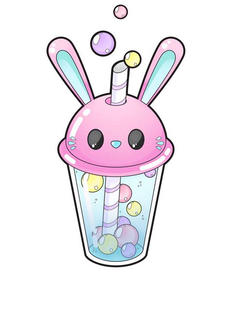 Bunny Bubble Tea By Meloxi On Deviantart Kawaii Girl Drawings Cute