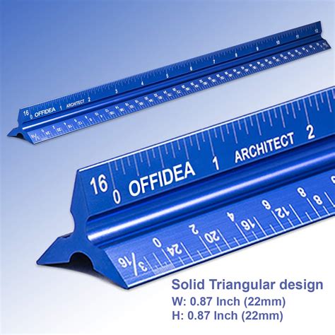 Offidea Architectural Scale Ruler 12 Inch Aluminum Architect Scale