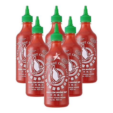 Buy Flying Goose Sriracha Hot Chilli Sauce 455ml Pack Of 6 Thailand Supermarket Online Uk
