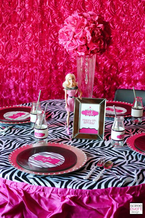 Barbie Party Zebra Glam Theme Soiree Event Design