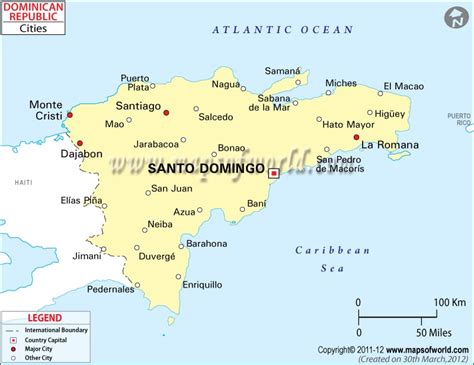 dominican republic cities map major cities in dominican republic