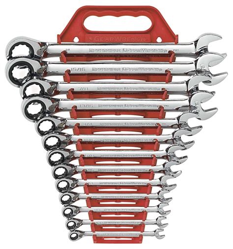 Gearwrench 9509 13 Piece Sae Reversible Combination Ratcheting Wrench Set Ebay