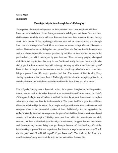 (DOC) The subjectivity of love in Love's Philosophy by Shelley | George ...
