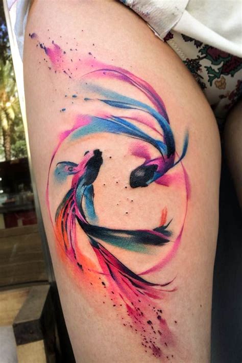 51 Gorgeous Looking Watercolor Tattoo Ideas Pisces