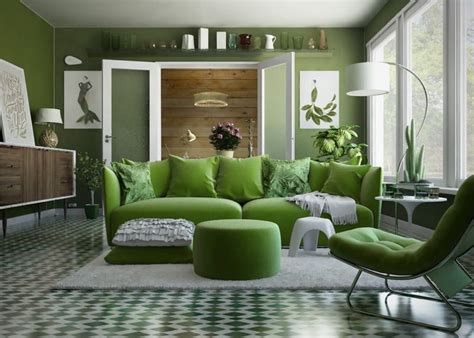 30 Beautiful Green Living Room Designs Green Furniture Living Room