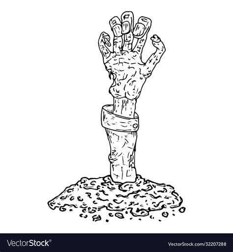 Hand Sticking Out Ground A Human Royalty Free Vector Image