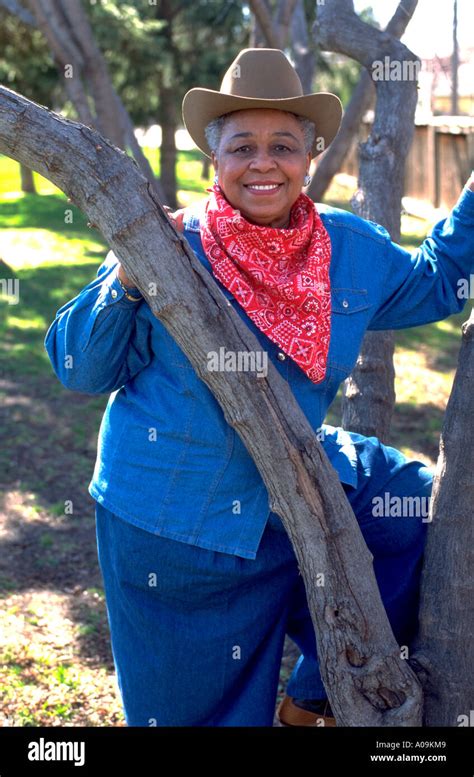 Mature Black African American Cowgirl Age 72 Dressed Up For Inner City Youth Rodeo Fundraiser