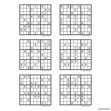 Printable Sudoku Puzzles For Free 6 Per Page Sudoku Printable