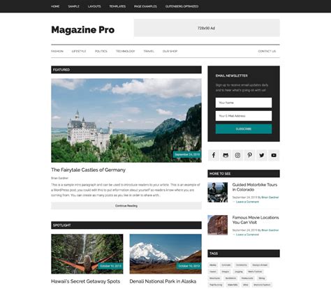 Magazine Pro Theme By StudioPress Studiopress Premium Wordpress Themes Wordpress Theme