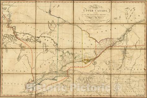 Historic Map A Map Of The Province Of Upper Canada 1800 Vintage Wall