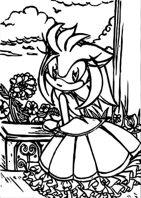 Princess Amy Rose Coloring Pages Book Coloring Svg