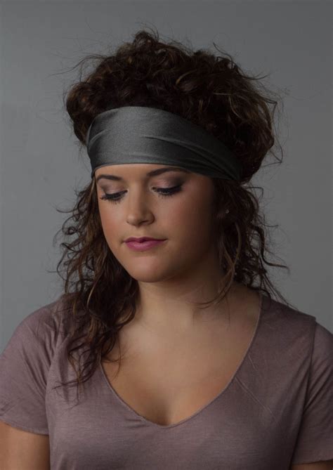 Gunmetal Workout Headband Yoga Headband Braided Hairstyles