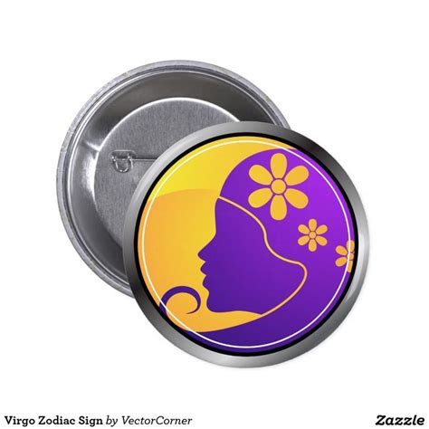 Sign Buttons And Pins No Minimum Quantity Zazzle Virgo Zodiac
