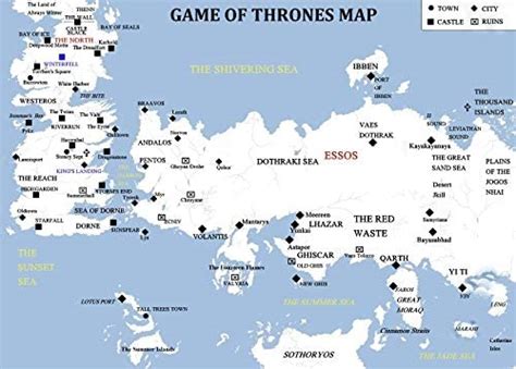 Wolfwood Studios Game Of Thrones Map Picture Poster Essos Kings Landing