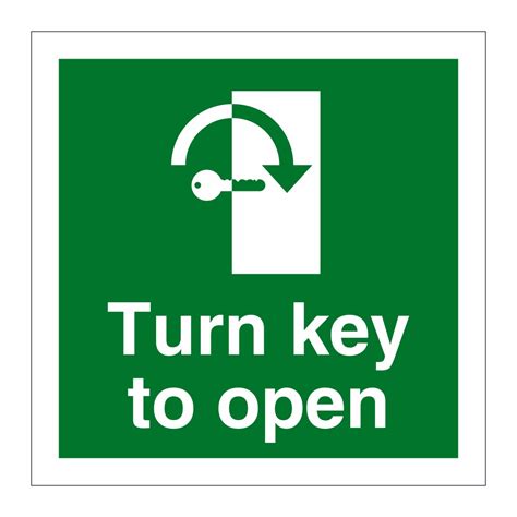 Turn Key To Open Anti Clockwise Sign By British Safety Signs