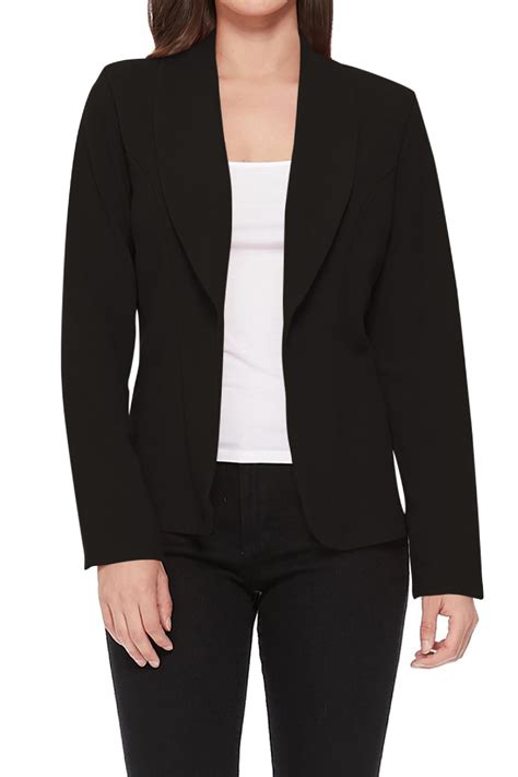 Womens Casual Long Sleeves Open Front Basic Lightweight Solid Blazer