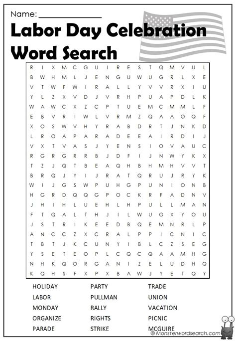 Labor Day Word Search Free Printable Word Search Printable