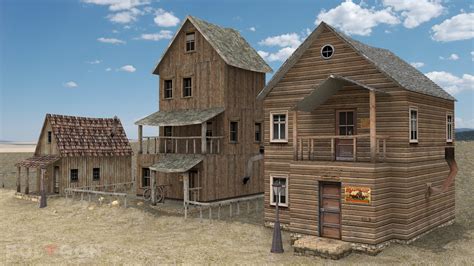 Artstation Wild West House And Location Low Poly