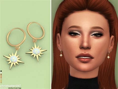 Starburst Earrings Christopher067 Starburst Earrings Sims 4 Sims