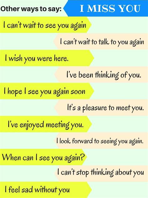 Other Ways To Say I Miss You Learn English Vocabulary Other Ways To