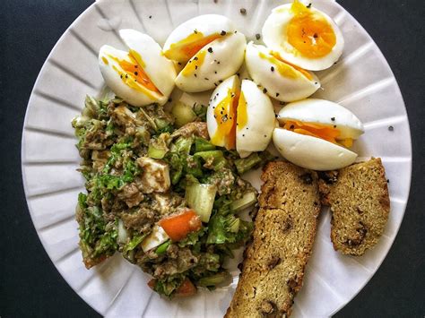Boiled Eggs And Sardines Salad For Keto Pescetarian Breakfast Zaneta Patrycja Baran
