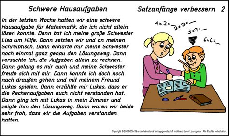 Kennt ihr statt ''ich'' noch andere satzanfänge ? Satzanfänge verbessern (Dann ... Dann ...) 2 ...