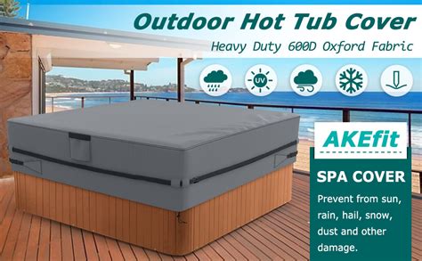 Akefit Square Hot Tub Cover Heavy Duty 600d Oxford Spa