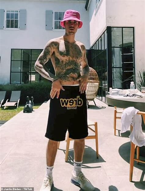 Justin Bieber Shows Off Tattoo Collection In Shirtless Tik Tok Video As