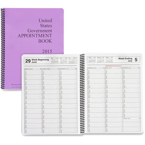 United States Government Weekly Appointment Book