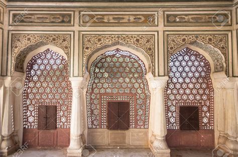 Hand Crafted Ornate Interior Of The Hawa Mahal Palace Of Winds