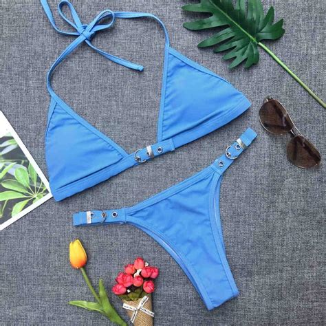 4 Colors New Halter Bather 2018 Sexy Brazillian Bikini Set Swimwear