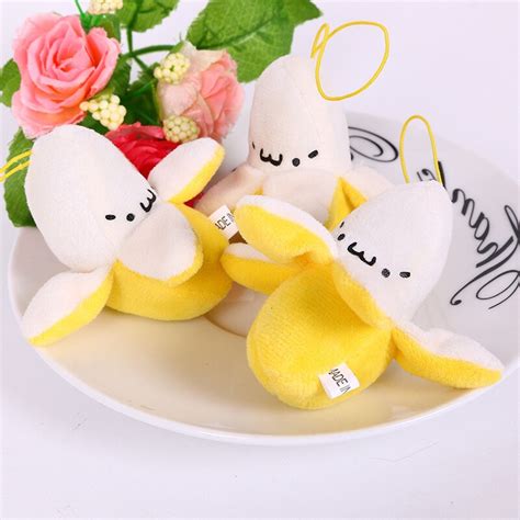 Mini Kawaii Cartoon Banana Plush Toys Pendants Peluche Stuffed Dolls