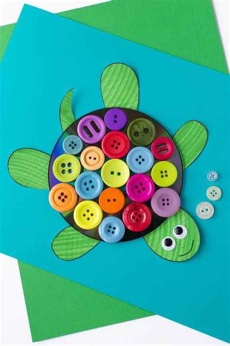 Adorable Button Turtle: A Preschool Nursery Project for Kids - Truly ...